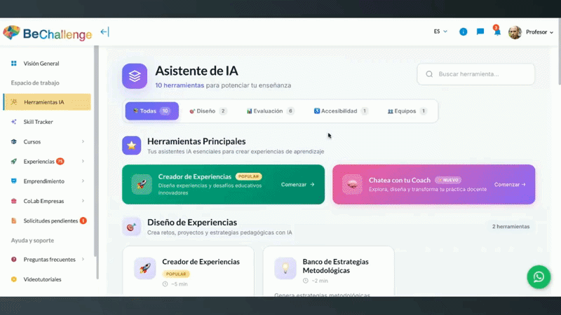 Coach Pedagógico IA de BeChallenge